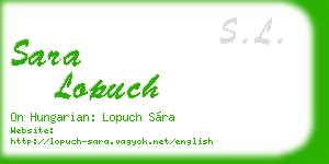 sara lopuch business card